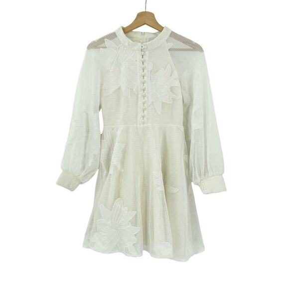 Anthropologie Mare Mare Sabine Embroidered Mini Dress Sz XS White - Picture 4 of 9